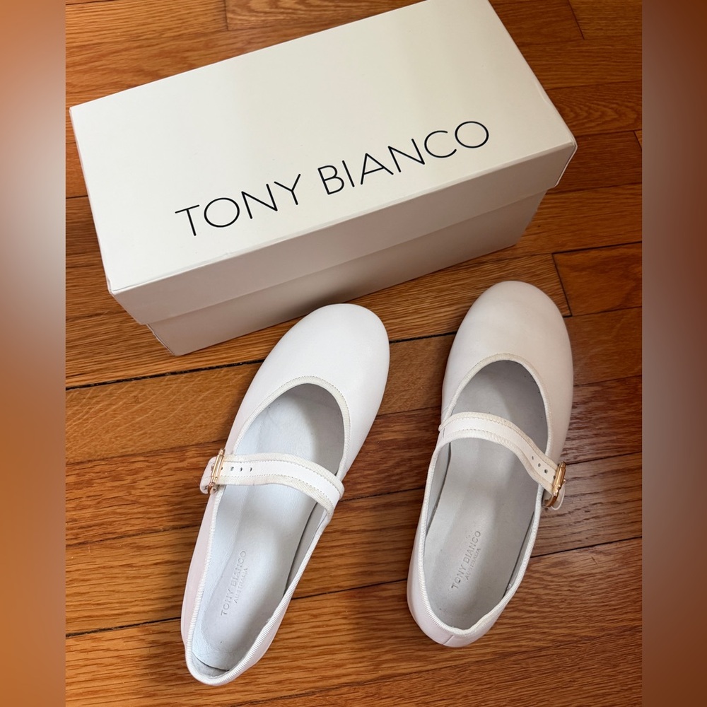 Tony Bianco Meadow Flat in White Napa Leather